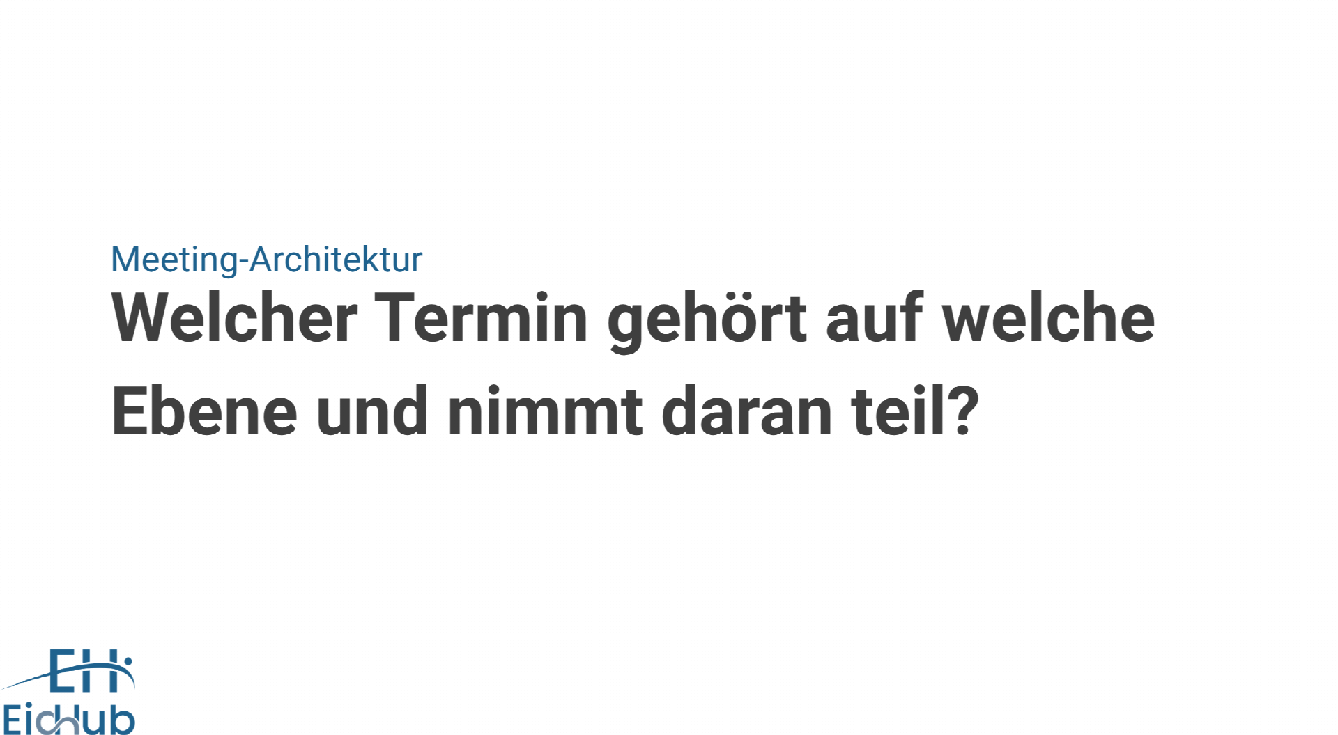 Meeting-Architektur: welcher Termin auf welche Ebene gehört